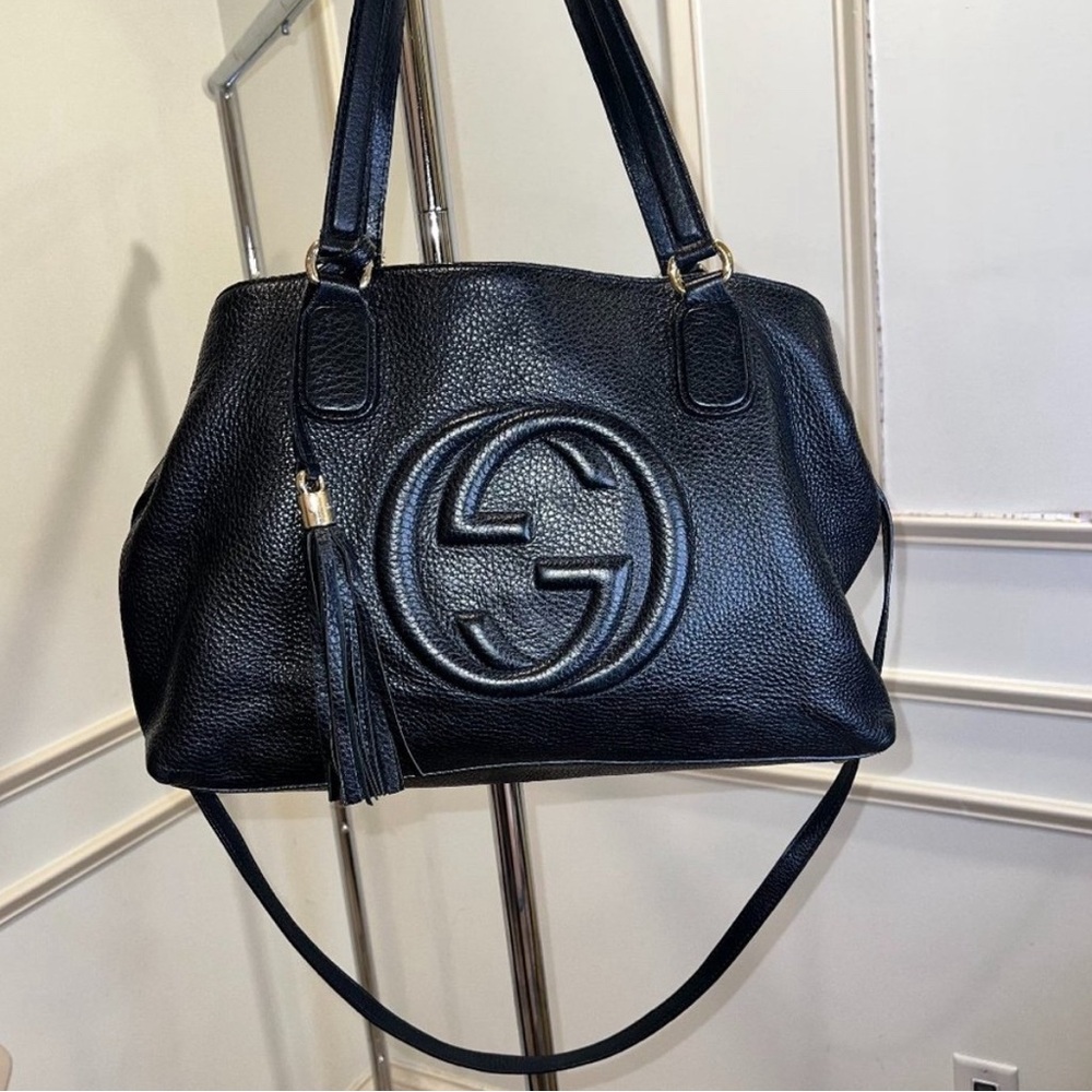 Authentic Gucci Soho Pebbled Leather Medium Tote